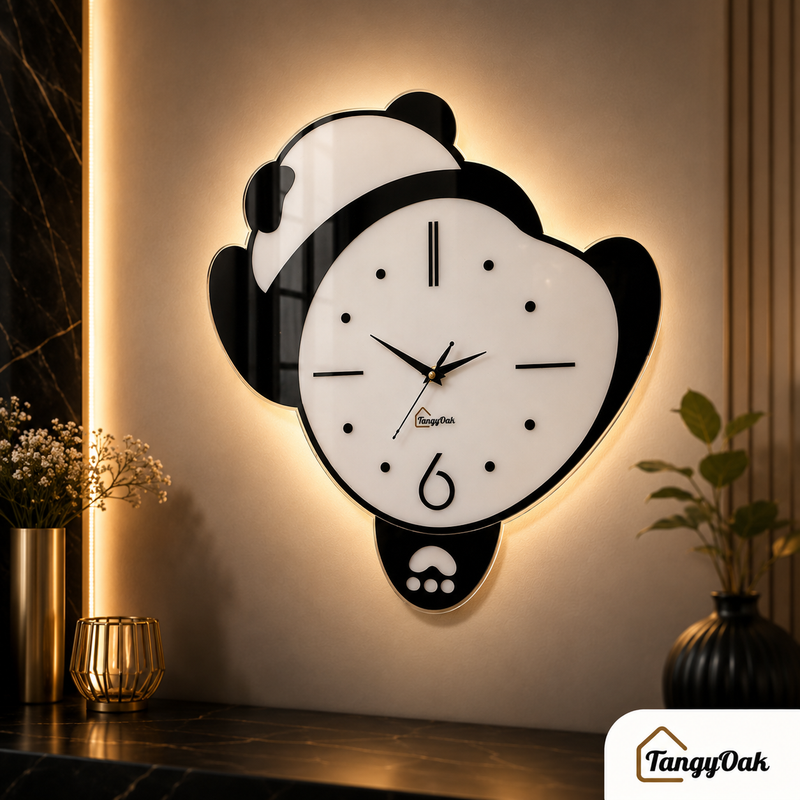 Lazy Panda - Pendulum Wall Clock