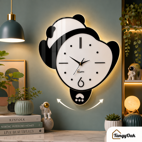 Lazy Panda - Pendulum Wall Clock