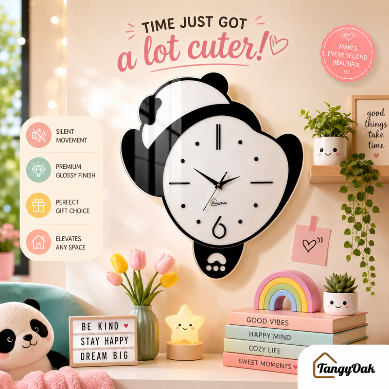 Lazy Panda - Pendulum Wall Clock