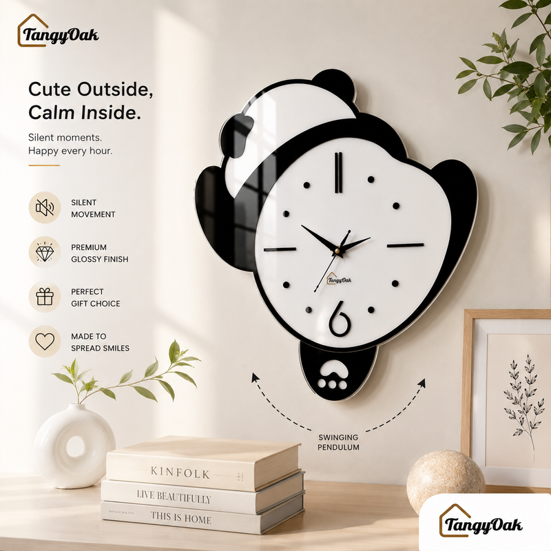 Lazy Panda - Pendulum Wall Clock