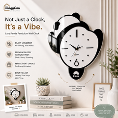 Lazy Panda - Pendulum Wall Clock