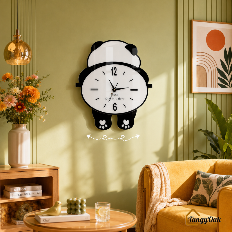 Cute Panda - Pendulum Wall Clock