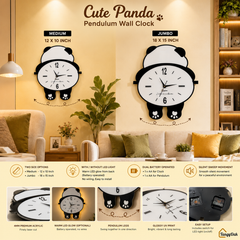 Cute Panda - Pendulum Wall Clock