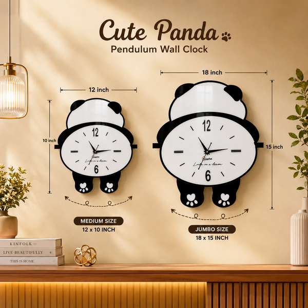 Cute Panda - Pendulum Wall Clock