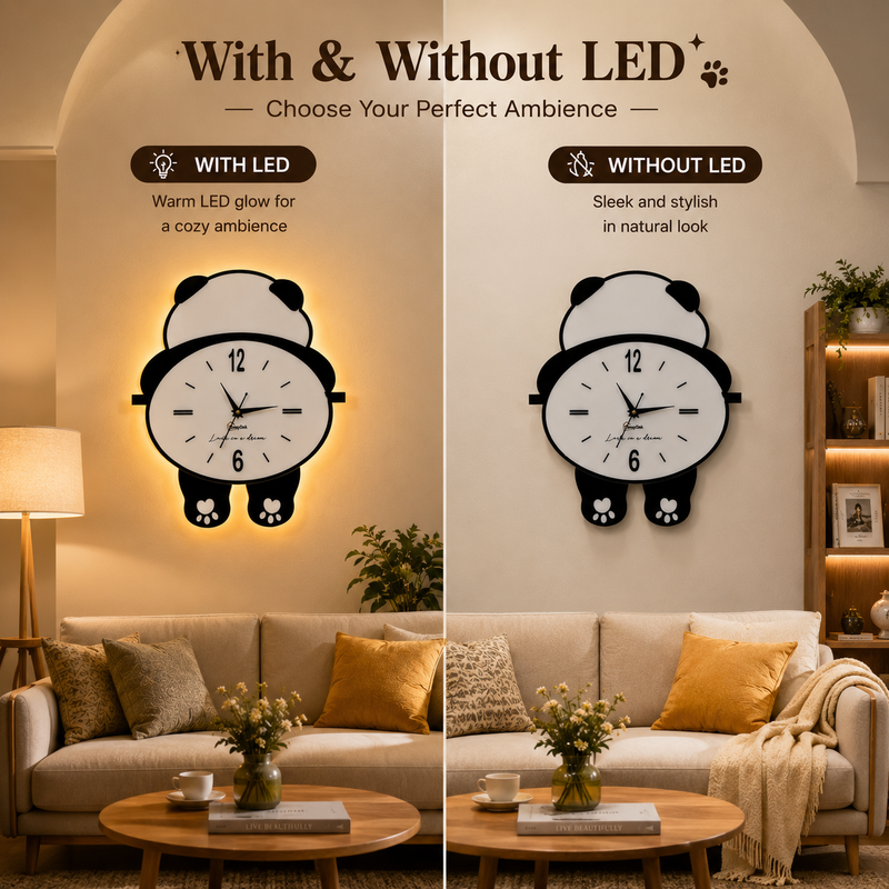 Cute Panda - Pendulum Wall Clock