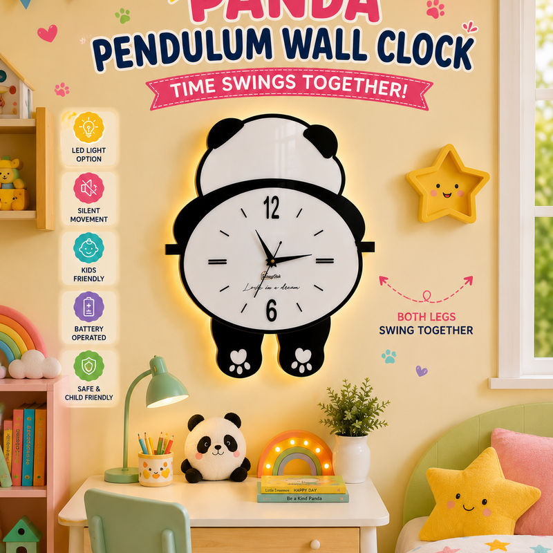Cute Panda - Pendulum Wall Clock