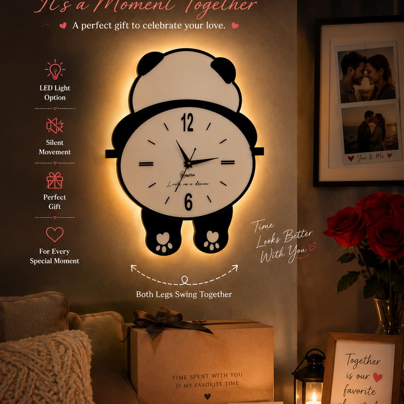 Cute Panda - Pendulum Wall Clock