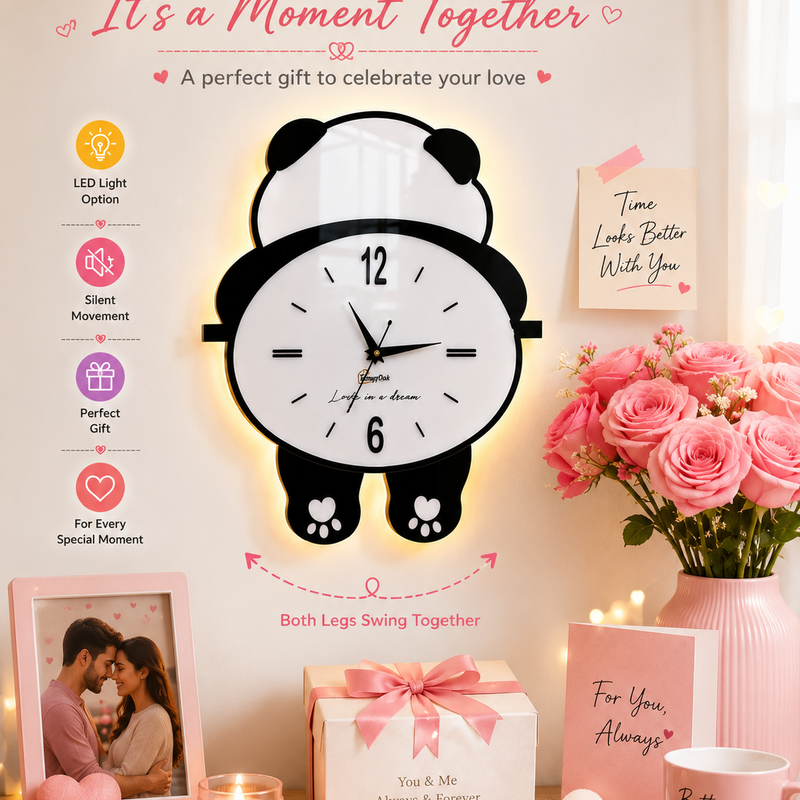 Cute Panda - Pendulum Wall Clock