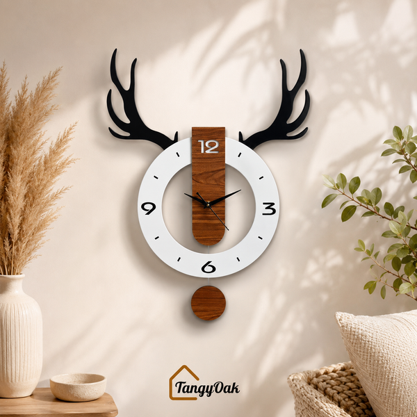 Horns - Pendulum Wall Clock