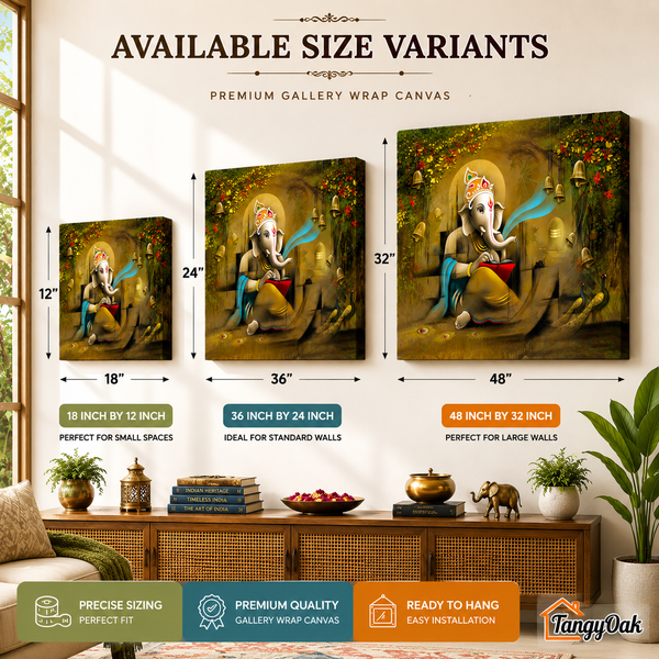 Divine Wisdom – Lord Ganesha Premium Canvas Wall Painting