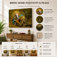 Divine Wisdom – Lord Ganesha Premium Canvas Wall Painting