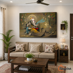 Divine Wisdom – Lord Ganesha Premium Canvas Wall Painting