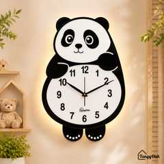 Cute Face Panda -- Pendulum Wall Clock