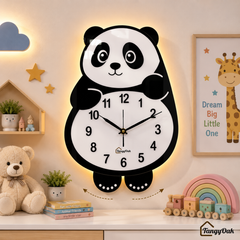 Cute Face Panda -- Pendulum Wall Clock
