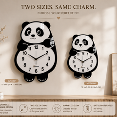Cute Face Panda -- Pendulum Wall Clock