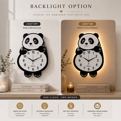 Cute Face Panda -- Pendulum Wall Clock