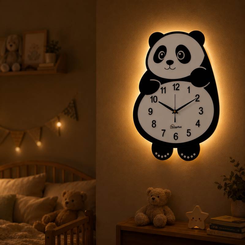 Cute Face Panda -- Pendulum Wall Clock