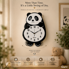 Cute Face Panda -- Pendulum Wall Clock