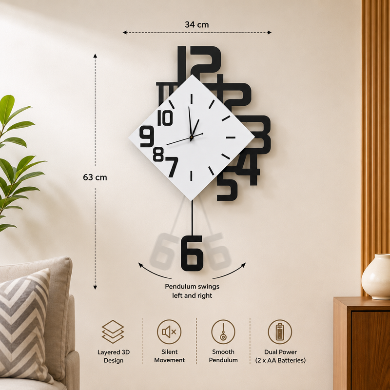Modern - Pendulum Wall Clock