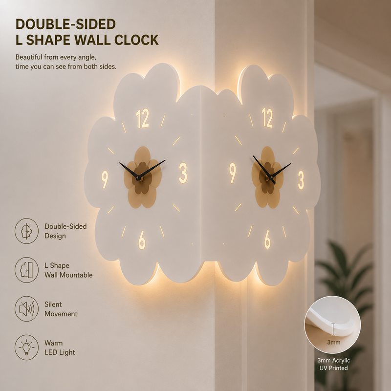 Flower - Double Sided Wall Clock