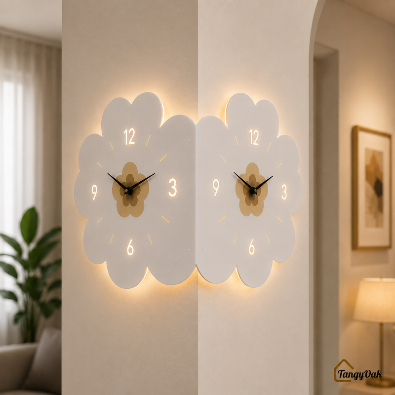 Flower - Double Sided Wall Clock