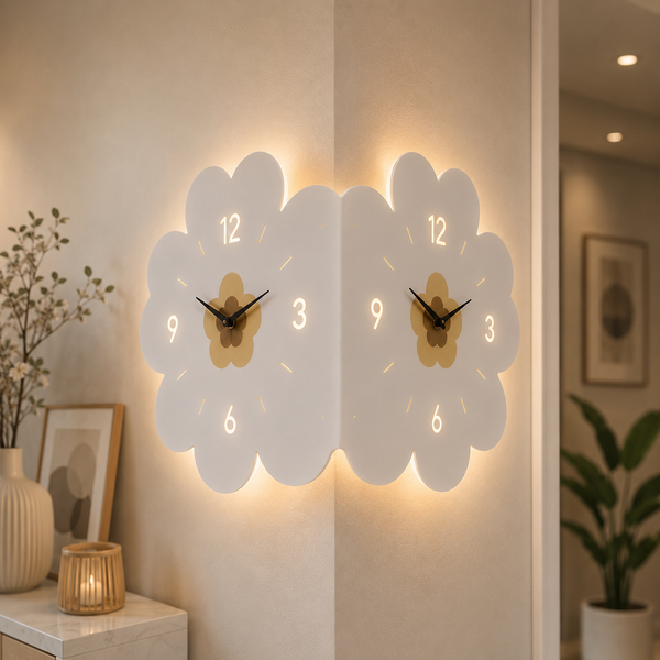 Flower - Double Sided Wall Clock