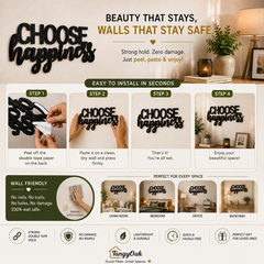 Choose Happiness - Wooden Acrylic Wall Decor || Wall Hanging