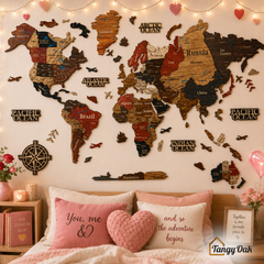 3D World Map - Wooden Wall Decor || Wall Hanging