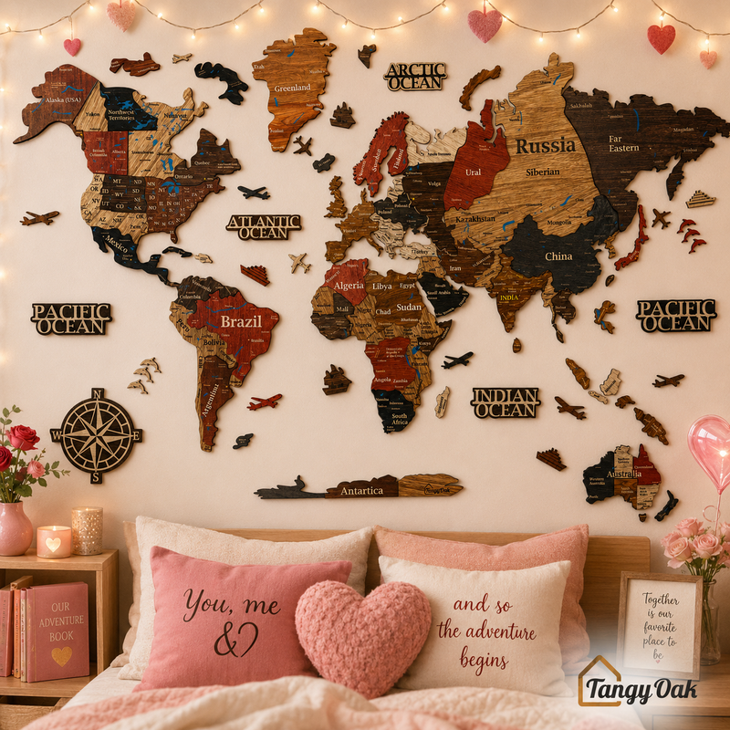 3D World Map - Wooden Wall Decor || Wall Hanging