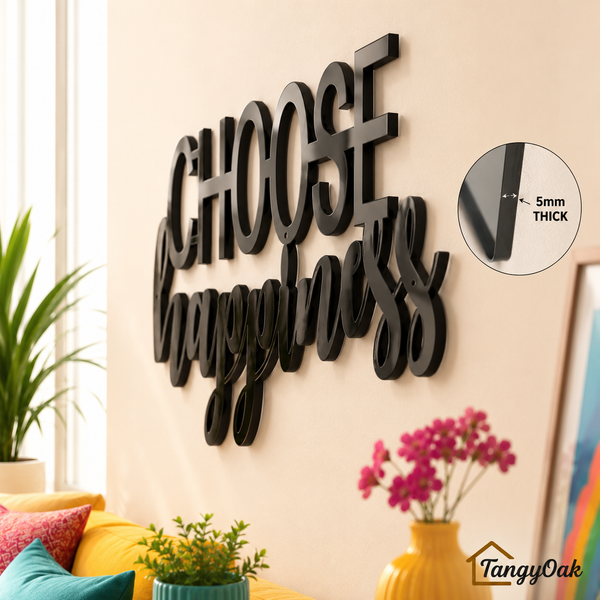 Choose Happiness - Wooden Acrylic Wall Decor || Wall Hanging