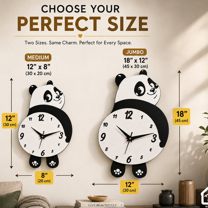 Chubby Panda - Pendulum Wall Clock