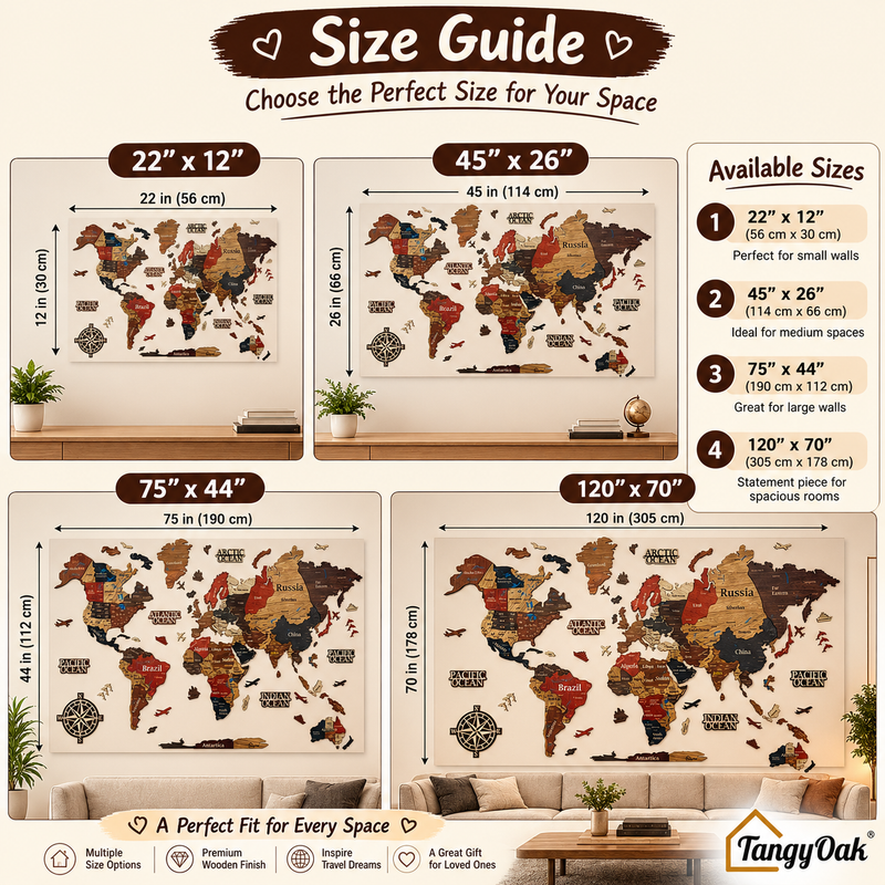 3D World Map - Wooden Wall Decor || Wall Hanging