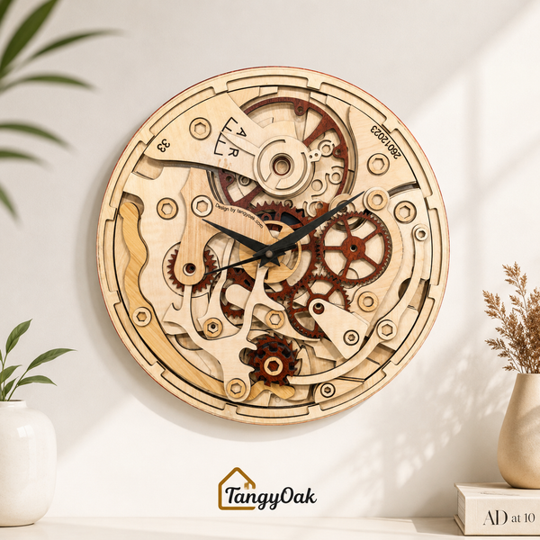 Wooden Gears - Wall Clock