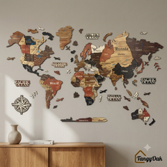 3D World Map - Wooden Wall Decor || Wall Hanging