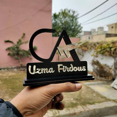 CA (Chartered Accountant) with Logo - Desk Name Plate