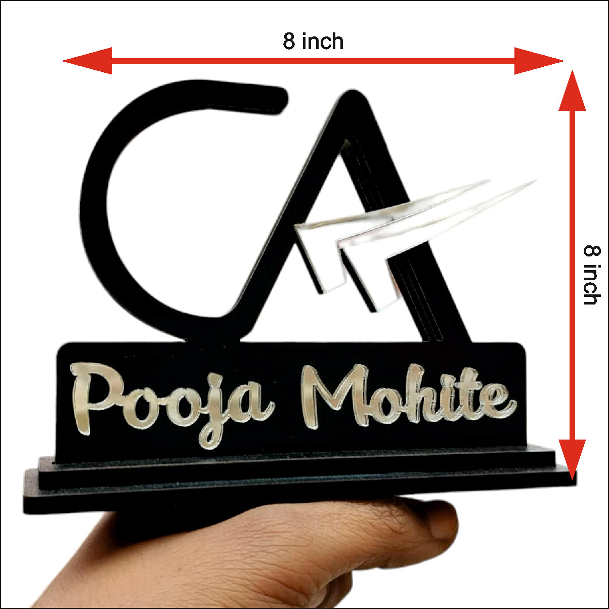 CA (Chartered Accountant) with Logo - Desk Name Plate