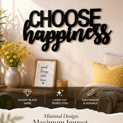 Choose Happiness - Wooden Acrylic Wall Decor || Wall Hanging