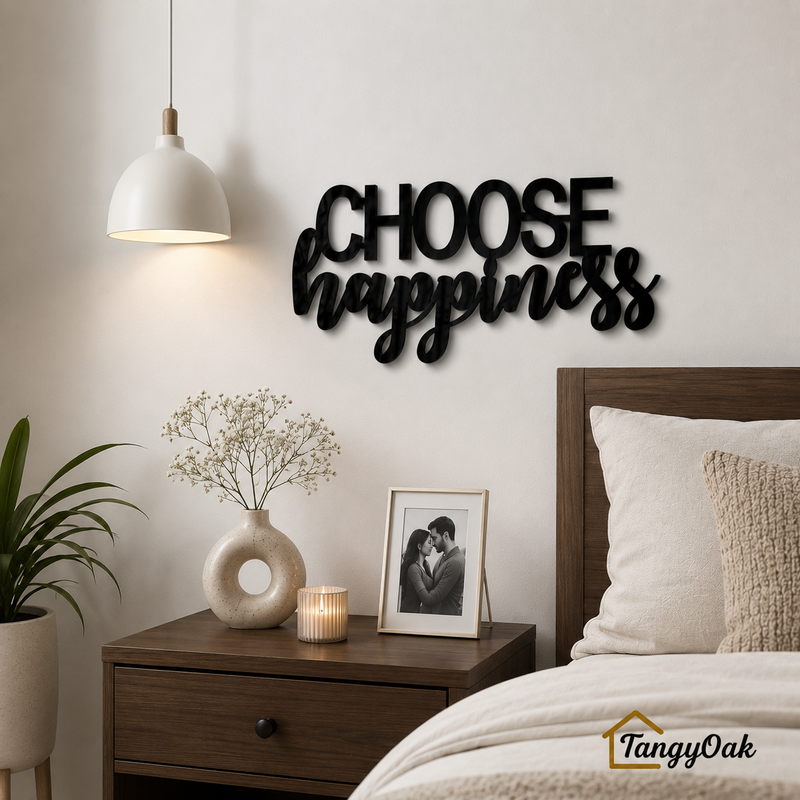 Choose Happiness - Wooden Acrylic Wall Decor || Wall Hanging
