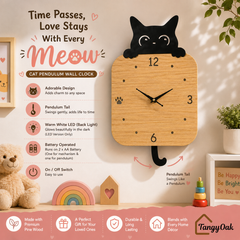 Peek-a-Boo Cat Pendulum Wall Clock