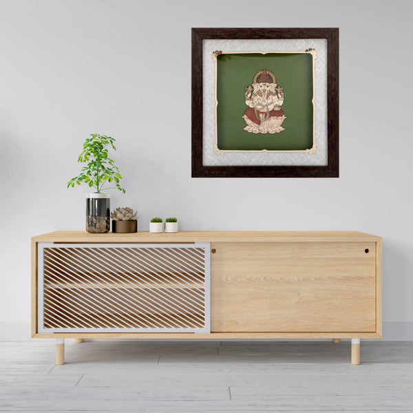 Ganesha Lotus - Premium Wood Art Photo Frame