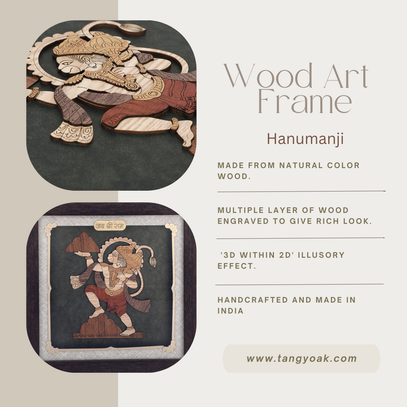 Hanuman ji - Premium Wood Art Photo Frame