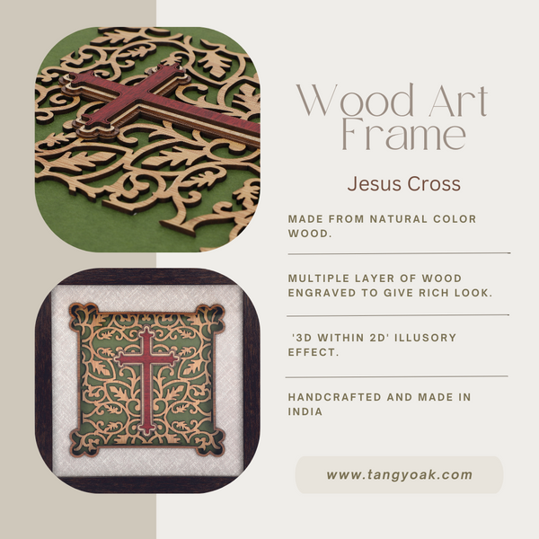 Jesus Cross - Premium Wood Art Photo Frame
