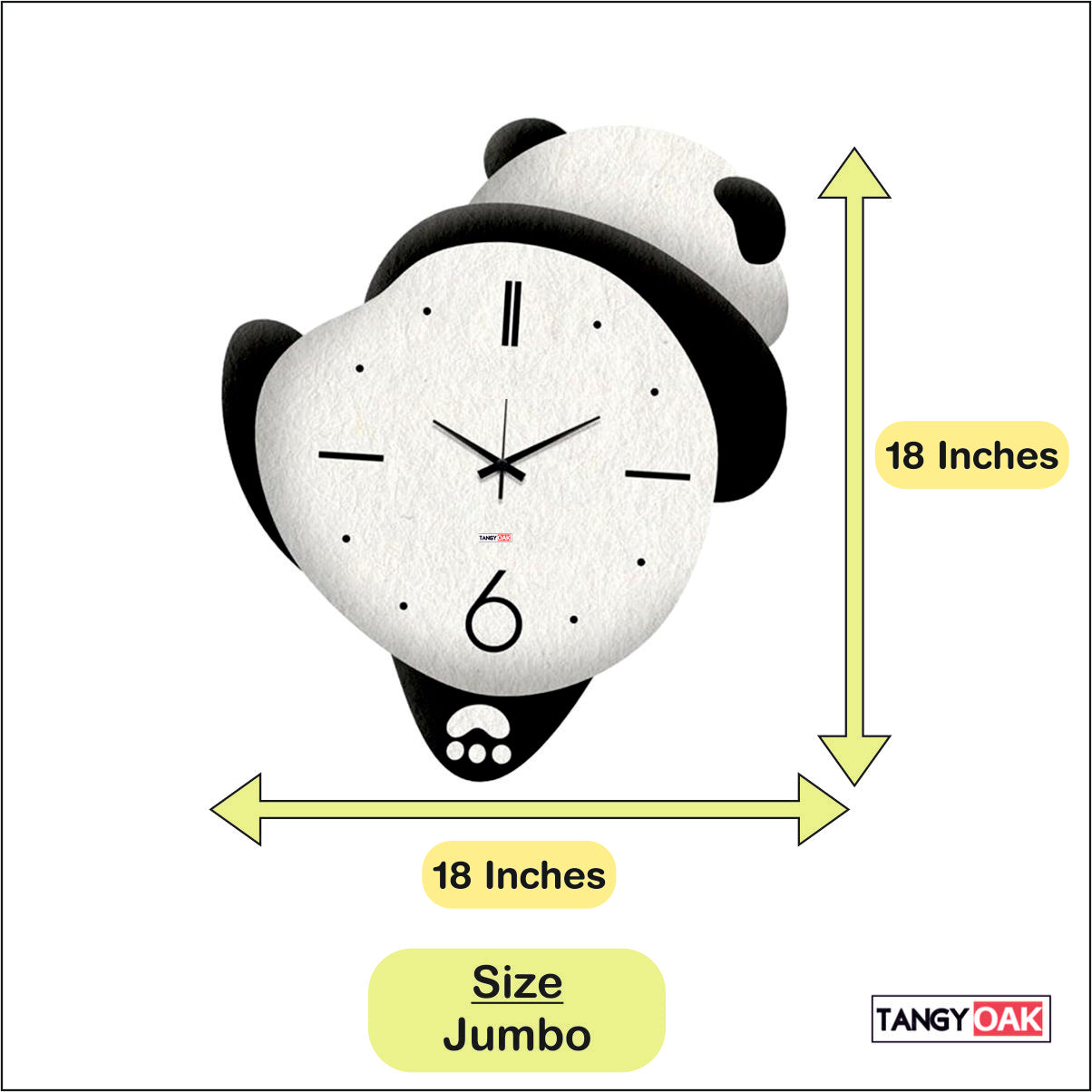 Lazy Panda - Pendulum Wall Clock