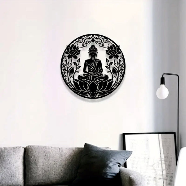 Buddha with Lotus - Wooden Acrylic Wall Decor || Wall Hanging