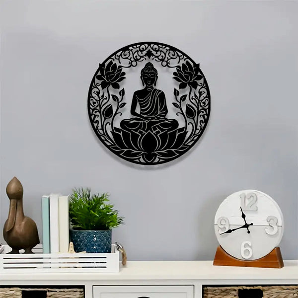 Buddha with Lotus - Wooden Acrylic Wall Decor || Wall Hanging