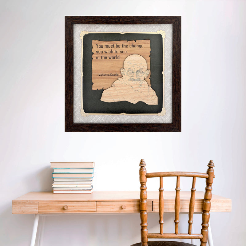 Mahatma Gandhi - Premium Wood Art Photo Frame