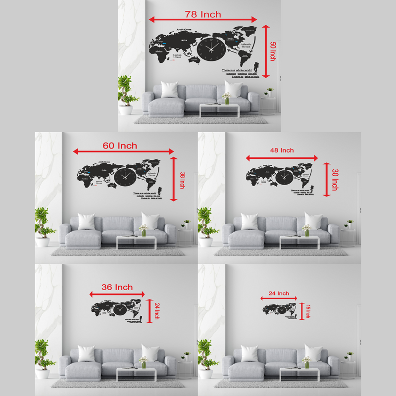World Map - Wall Clock