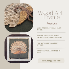 Peacock - Premium Wood Art Photo Frame