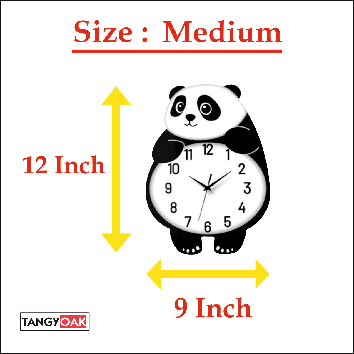 Cute Face Panda -- Pendulum Wall Clock