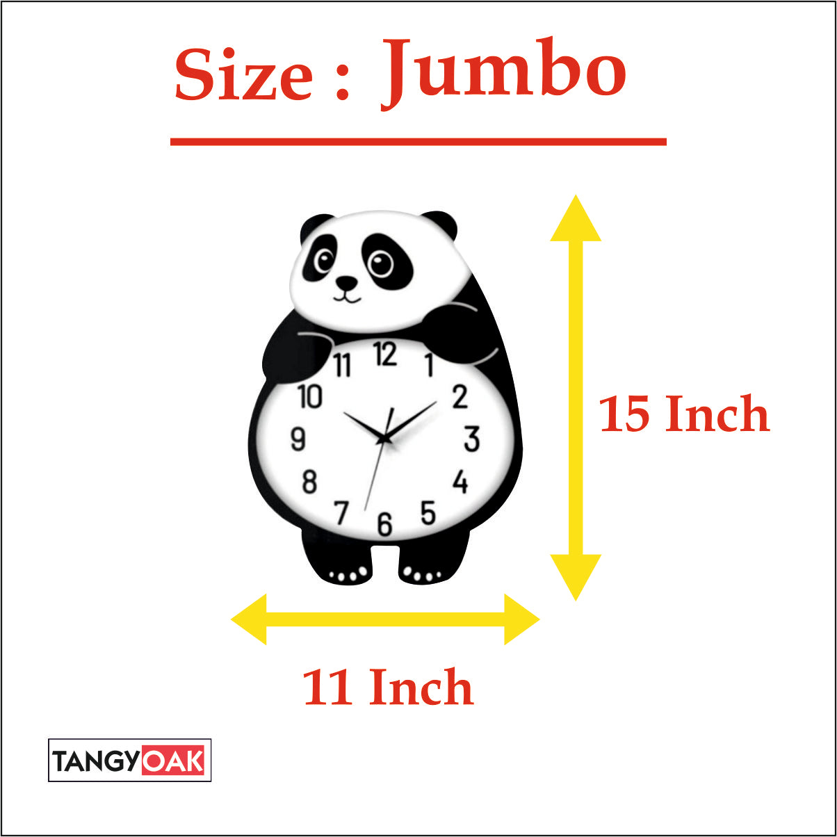 Cute Face Panda -- Pendulum Wall Clock